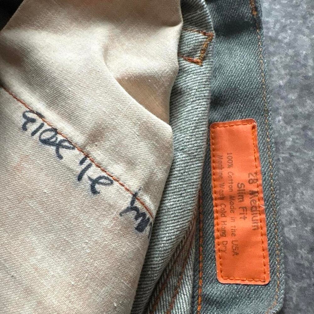 Jean Shop Men’s 28 Gray Selvedge Denim Jeans Slim Fit Made USA 100% Cotton - Picture 5 of 8